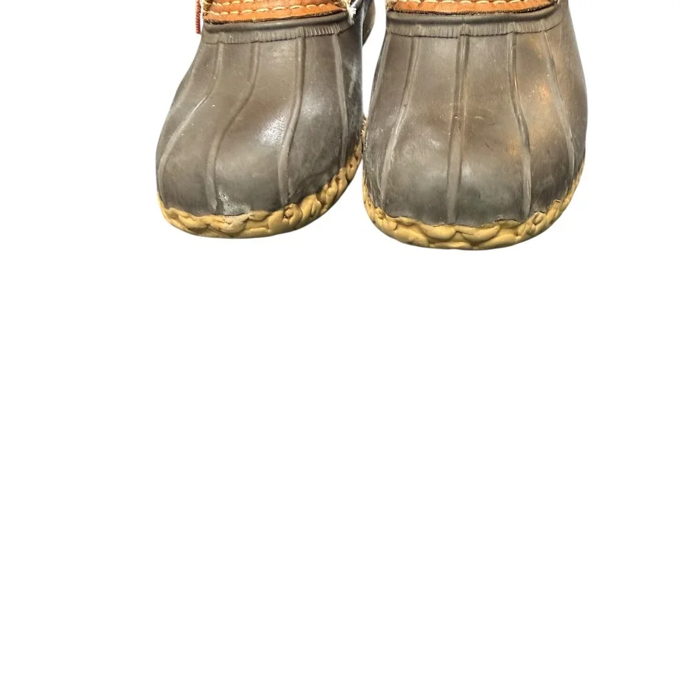 L.L. Bean Waterproof Brown Outdoor Waterproof Rubber Bean Duck Rain Boots Size 7